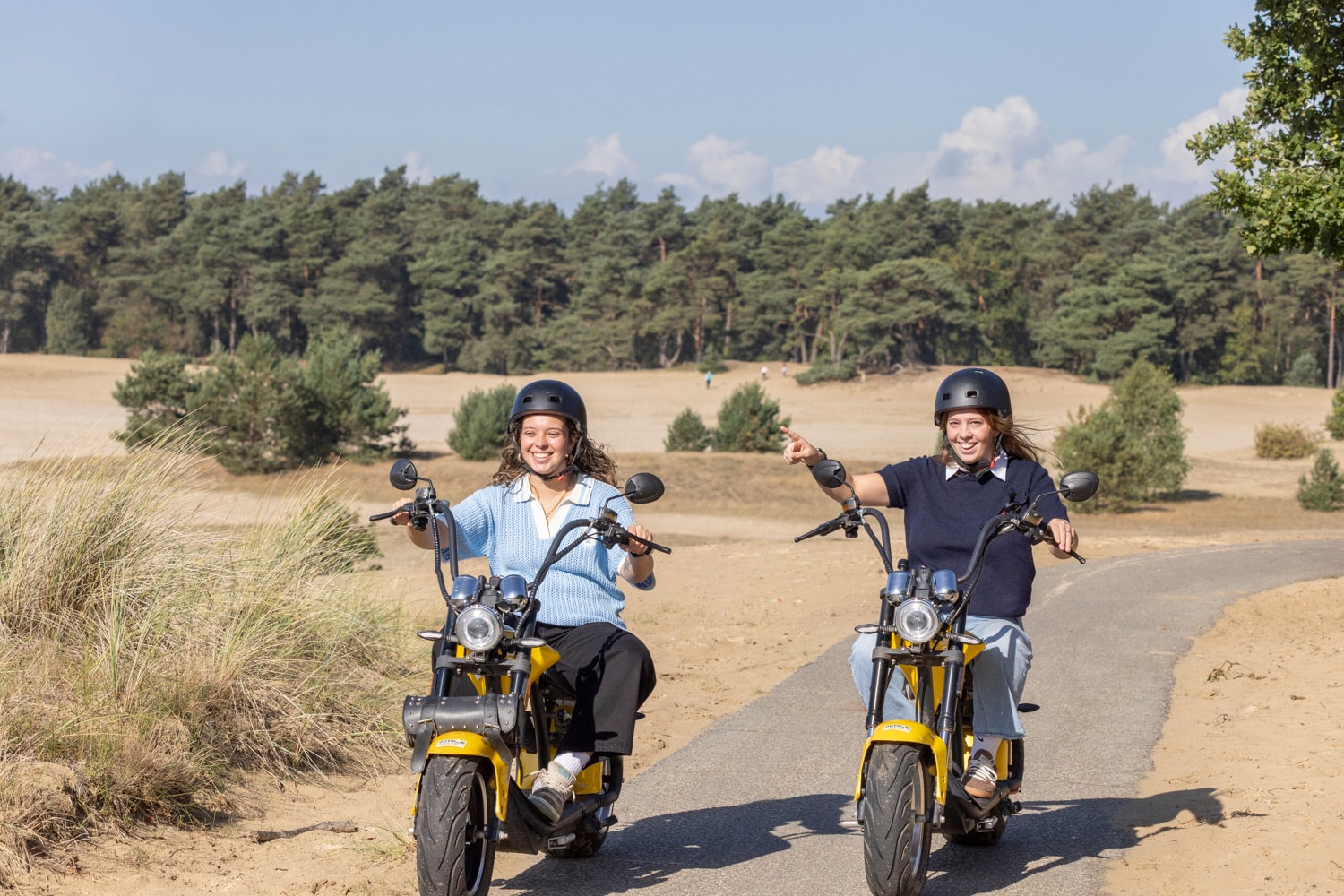 Twee e-choppers op de Ermelosche Heide bij Harderwijk