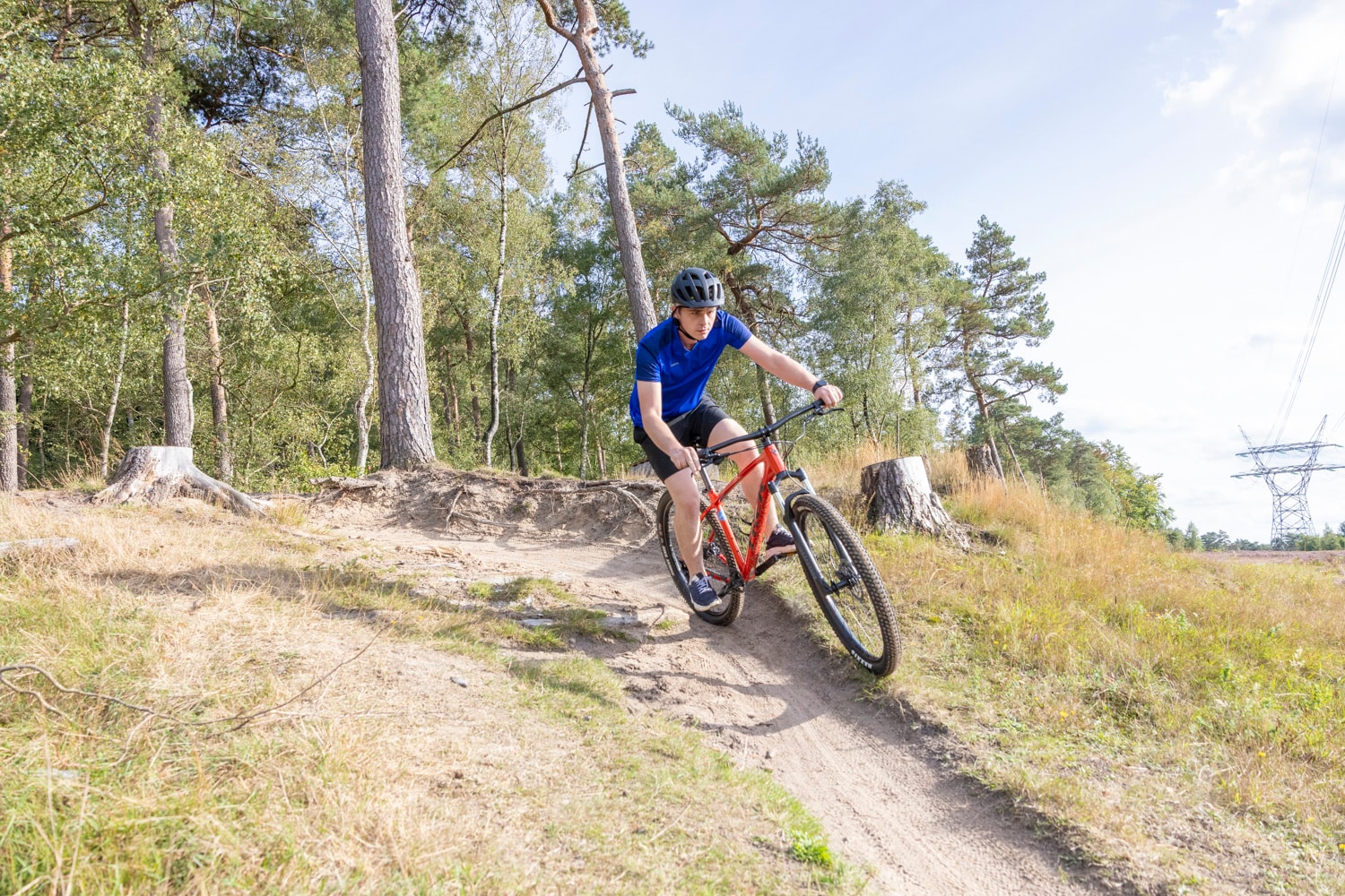 Singletrack over het Beekhuizerzand op de MTB-route Harderwijk